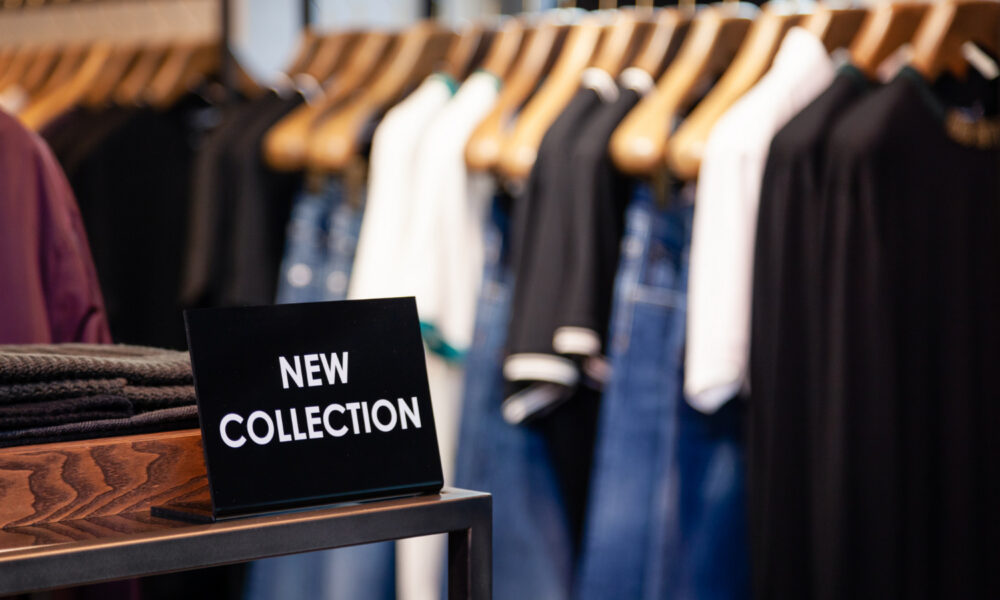 New Clothing Collection – Modern Fashion on Shelves and Racks